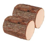 NESTINGHO Tree Showcasing Stump 2pcs Wood Centerpiece Rustic Artificial Intricate Bark Texture, 20x15x15cm Faux Log Decoration for Platform f or Weddings and Showers Plants or Ornaments