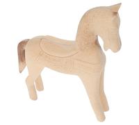 NESTINGHO Unfinished Wooden Horse Stable Structure DIY Animal Wooden Painting Rustic Khaki Wood Figurine for Animal Wood Painting Crafts and Family Bonding 8.2x6.7 Inch