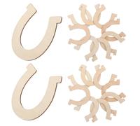 NESTINGHO Unfinished Wooden Horseshoe Cutouts Versatile Application and Resistant to Deformation for Crafts 36pcs Beige Wood Material Wedding Decorations