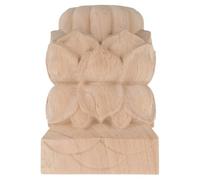 NESTINGHO Unfinished Wooden Staircase Finials Lotus Design Round Platform Base, Beige Wood Cap Baluster for Buddhist Altar and Stair Post Caps, Stable Integration and Carving