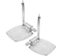 NESTINGHO Universal Wheelchair Footrest Replacement with Folding Design 1 Pair with Wheelchair Footrest Metal Leg Pad, Easy to Carry Silver for People with Lower Limb Movement Disorders