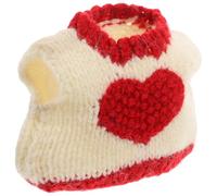 NESTINGHO Valentines Day Small Animal Sweater for Squirrel Ferret Guinea Pig Hamster, Knitted White Vest Red Heart, Winter Pet Costume for Cats and Rabbits