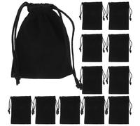 NESTINGHO Velvet Drawstring Bags 50Pcs Black Soft Pouches 7X9Cm for Jewelry Organising and Birthday Party Favour Storage