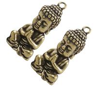 NESTINGHO Vintage Buddha Statue Keychain 2Pcs Pendant Set Simple Structure Hanging Decor for Home and Vehicle Accessories
