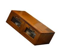 NESTINGHO Vintage Style Desktop Storage Box and Monitor Stand Riser with Drawer, Wood and Iron Construction for Classified Sundries Storage and Computer Monitor Elevation, for Office