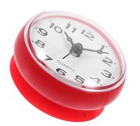 NESTINGHO Waterproof Silicone Red and Clock Wall, with Design Cup Reusable Reusable Reusable Reusable Reusable Reusable Plastic Material, Battery Operated Electronic for Bathroom Suitable