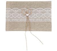 NESTINGHO Wedding Guestbook Sign-in Book Frost Resistant and Reusable Design Beige Linen with Fabric and Paper Materials for Wedding and Many Occasions Guest Signature