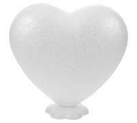NESTINGHO White Foam Heart Model with Base 22cm, Polystyrene Heart-Shaped Craft Foam for Sculpting and Floral Arranging, for Wedding Decoration and Valentine DIY Projects