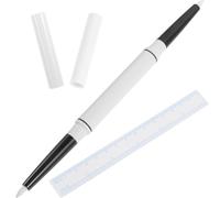 NESTINGHO White Tattoo Eyebrow Positioning Pen with Ruler, Fine Point Tips and Double Ends Marking Tool for Professionals, for Eyebrow Tattooing and Lip Bleaching