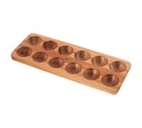 NESTINGHO Wooden Acacia Egg Tray 12 Slots Rectangular Design for Kitchen Refrigerator Egg Storage and Organisation