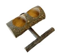 NESTINGHO Wooden Bird Feeder with Double Bowls and Stand for Budgerigar and Canary, Made of Sturdy Wood, Can be Hung the Cage, Convenient for Daily Feeding, Suitable for Professional Pet