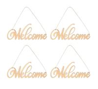 NESTINGHO Wooden Carved Hollow English Letter Pendant Set 4 Pcs DIY Graffiti Home Hanging Decor in Beige Synthetic Material for Creative Wall Decoration