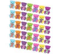 NESTINGHO Wooden Decorative Bear Buttons 50 Pieces Colorful for Sewing Clothes Bags and DIY Craft Projects