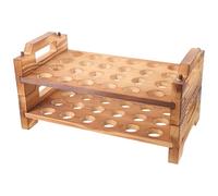 NESTINGHO Wooden Egg Rack for Countertop with 24 Holes, Double Layer Design for Small Eggs and Candies, Easy Access Farmhouse Style Organizer Preventing Rolling and Cracking, for Baking