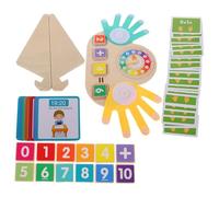 NESTINGHO Wooden Finger Counting Interactive Math Manipulatives with Animal Numbers for Early Addition Subtraction Color Recognition and Learning at Home Classroom