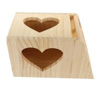 NESTINGHO Wooden Food Manger Rack for Rabbits and Small Pets with Double Grid Design, Synthetic Material, Feature and Rest Function, for Pet Cage Feeding and Hay Holding