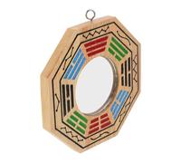 NESTINGHO Wooden Pendant Eight Diagrams Blessing Mirror Retro Hanging Decor Ward off Bad Luck Desktop Decor for Families and Friends Home Decoration