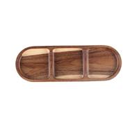 NESTINGHO Wooden Snack Tray with Compartments for Dry Fruits and Candy, Household Serving Plate with Smooth Surface and Delicate Appearance, for Parties and Everyday Use