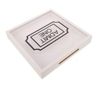NESTINGHO Wooden Tickets Storage Box for Organizing Recipes and Tickets with Lid Sturdy Acrylic and Wood Material, Wear Resistant, White Retro Style, for Sports Events and Culinary Use