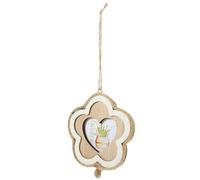 NESTINGHO Wooden Tiny House Picture Frame in Flower Shape for Creative Decoration, Sturdy and Lightweight Beige Wall Ornament with Unfinished Retro Design for Christmas Trees and Classroom