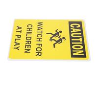 NESTINGHO Yellow Iron Slow down Road Sign Easy to Read Street Warning Sign for Safety in Play Areas