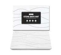 Nestiva Stone Bath Mat, Non-Slip Washable, Super Absorbent, Stone Bathroom Rug Made of Natural Diatomite, Doormat for Bathroom, Easy to Clean, 60 x 39 cm, White