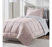 Nestl 5 Piece Twin XL Comforter Set - Blush Pink Reversible Bed in a Bag - Complete Twin XL Size Bedding Set with Sheets, Pillowcase and Sham