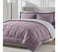 Nestl 7 Piece Full Comforter Set - Dusty Purple Reversible Bed in a Bag - Complete Full Size Bedding Set with Sheets, Pillowcases and Shams