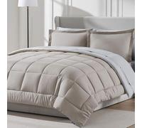 Nestl 7 Piece King Comforter Set - Linen Reversible Bed in a Bag - Complete King Size Bedding Set with Sheets, Pillowcases and Shams