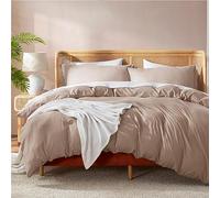 Nestl Bedding Duvet Cover, Protects and Covers your Comforter/Duvet Insert, Luxury 100% Super Soft Microfiber, California King Size, Color Taupe Sand, 3 Piece Duvet Cover Set Includes 2 Pillow Shams