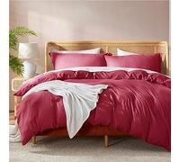 Nestl Bedding Duvet Cover, Protects and Covers your Comforter / Duvet Insert, Luxury 100% Super Soft Microfiber, King Size, Color Burgundy Red, 3 Piece Duvet Cover Set Includes 2 Pillow Shams by Nestl Bedding