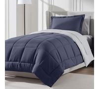 Nestl Comforter Set, Microfiber Polyester, Navy, Twin XL