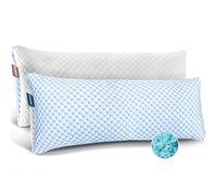 Nestl Cooling Pillows Body Size Set of 2, Gel Infused Shredded Memory Foam Pillow, Adjustable for Sleeping, Breathable Washable Cool Bed Cover, 20”x54” (50x135 cm)