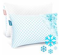 Nestl Cooling Pillows Standard Size Set of 2, Gel Infused Shredded Memory Foam Adjustable Cold Gel Pillows, Supportive for Side, Back and Stomach Sleepers, 20”x30” (50x75 cm)