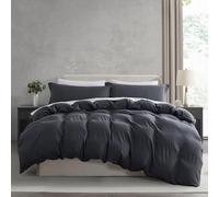 Nestl Dark Grey Duvet Cover Queen Size Bedding - Soft Prewashed Queen Duvet Cover Set, 3 Piece, with Zipper Closure, 1 Duvet Cover 90x90 inches and 2 Pillow Shams