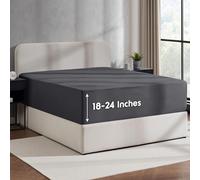 Nestl Extra Deep Pocket King Fitted Sheet, Grey Fitted Sheet King Size, 1800 Microfiber King Fitted Sheet Only, Ultra Soft King Bed Fitted Sheet Fits up to 24 Inch Mattress - King Size Fitted Sheets