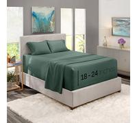 Nestl Extra Deep Pocket King Size Sheets - Fits Mattress 18-24 Inches, 4 Piece Set, Forest Green