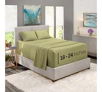 Nestl Extra Deep Pocket Sheets - Fits Mattress 18-24 Inches Deep, Extra Deep Pocket King Size Sheets Sets, 4 Piece King Size Sheets, King Sheets Deep Pocket, Sage Olive Green Sheets