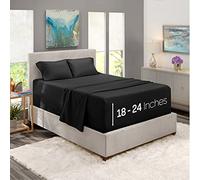 Nestl Extra Deep Pocket Sheets - Fits Mattress 18-24 Inches Deep, Extra Deep Pocket King Size Sheets Sets, 4 Piece King Size Sheets, King Sheets Deep Pocket, Black Sheets