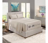 Nestl Extra Deep Pocket Sheets - Fits Mattress 18-24 Inches Deep, Extra Deep Pocket King Size Sheets Sets, 4 Piece King Size Sheets, King Sheets Deep Pocket, Linen Sheets