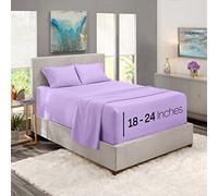 Nestl Extra Deep Pocket Sheets - Fits Mattress 18-24 Inches Deep, Extra Deep Pocket Queen Sheets Sets, 4 Piece Queen Size Sheets, Queen Sheets Deep Pocket, Lavender Queen