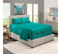 Nestl Extra Deep Pocket Sheets - Fits Mattress 18-24 Inches Deep, Extra Deep Pocket Queen Sheets Sets, 4 Piece Queen Size Sheets, Queen Sheets Deep Pocket, Teal Sheets Queen