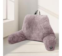 Nestl Fur Reading Pillow, Stylish Back Pillow for Bed Sitting Up, Faux Fur Bed Chair Pillow with Arms, Reading Pillows for Sitting in Bed Adult & Kids, Back Support Pillow for Bed Rest - Dusty Purple