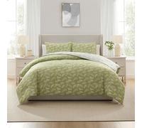 Nestl King Size Comforter Set - Sage Green Bed in a Bag King Size, 3 Pieces Reversible Bed Set, Soft Floral Bedding Set, All Season Botanical Comforters with Pillow Shams
