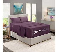 Nestl King Size Sheet Set, Microfiber, Extra Deep Pocket, 4 Piece, Purple