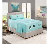 Nestl King Size Sheets Set - Deep Pocket, 4 Piece, Light Blue, Microfibre