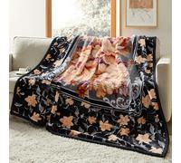 Nestl Korean Mink Blanket Queen Size - 9 Lbs Velvet Fleece Korean Blanket - 2 Ply Warm & Thick Winter Blanket - Wrinkle & Fade Resistant - 79 x 94 Inches (Black & Grey)