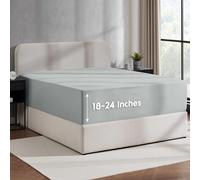 Nestl Extra Deep Pocket King Fitted Sheet, Light Grey Fitted Sheet King Size, 1800 Microfiber King Fitted Sheet Only, Soft King Bed Fitted Sheet Fits up to 24 Inch Mattress - King Size Fitted Sheets