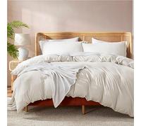 Nestl Off White Duvet Cover Full Size - Soft Double Brushed Full Size Duvet Cover Set, 3 Piece, with Button Closure, 1 Duvet Cover 80x90 inches and 2 Pillow Shams