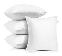 Nestl Plain Throw Pillows for Couch Sofa Bed, 28"x28" Inches Decorative Pillow Insert Square Throw Pillow Inserts 4 Pack Premium Down Alternative Polyester Cushion